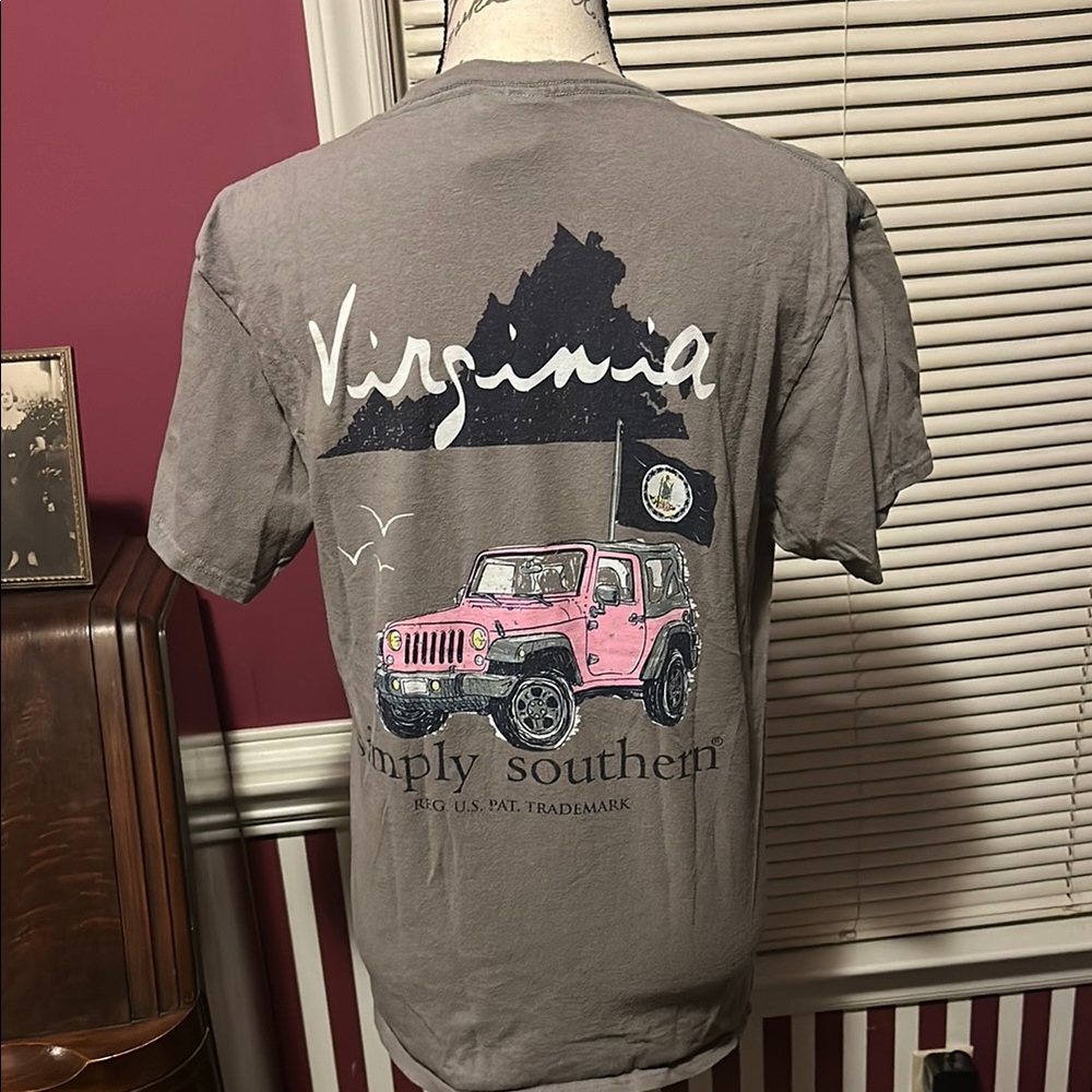 Simply Southern Gray and Pink Short Sleeve Tees